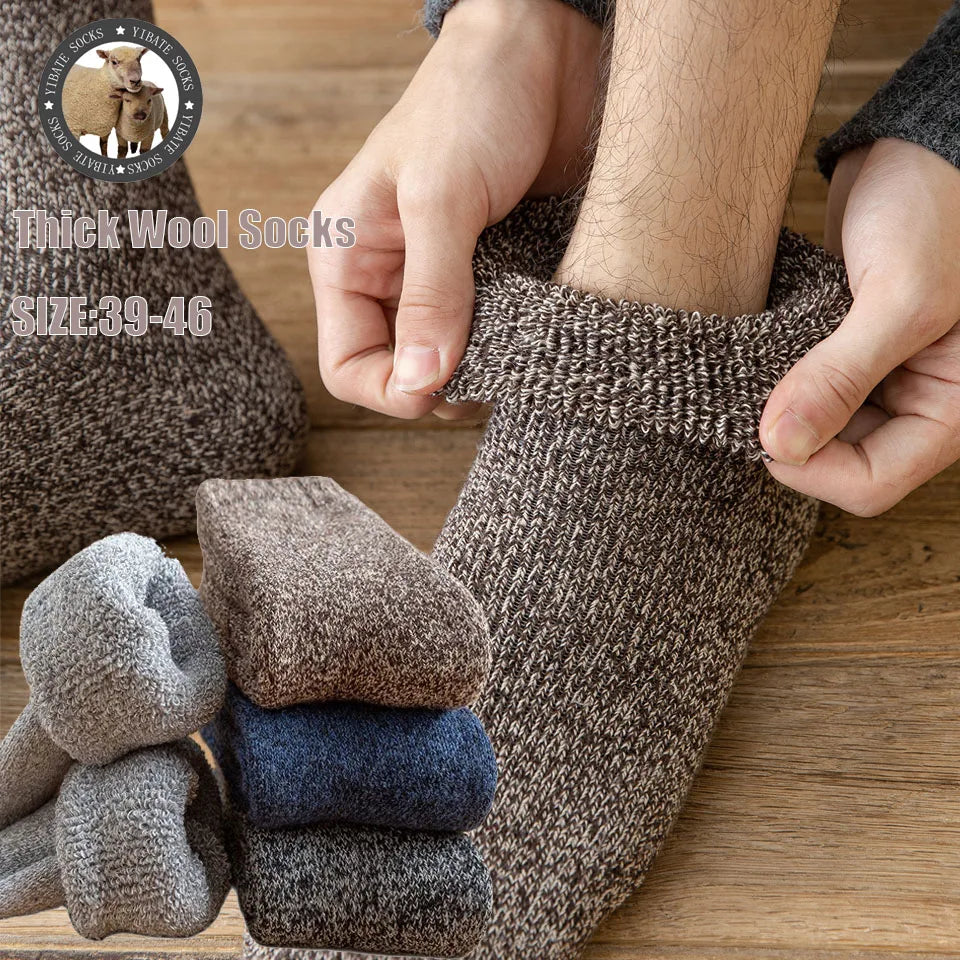 🧦❄️ Ανδρικές Χειμερινές Κάλτσες Merino Wool – Extra Ζεστές & Αντιπαγωτικές (3 Ζευγάρια)
