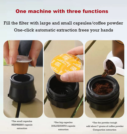☕🚀 Wireless Portable Coffee Machine – 3 σε 1 Espresso Maker με Digital Display 🚀☕