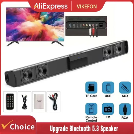 🎵 Soundbar Ηχείo Bluetooth 5.3 – Stereo Surround για Οικιακό Σινεμά με Τηλεχειριστήριο 🎬