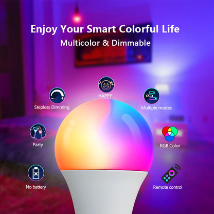 💡🌈 16 Χρώματα RGB LED Λάμπα – E27 Base 220V με Remote Control (24 Keys) | Πολυχρωματικός Φωτισμός & Ατμόσφαιρα
