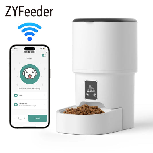 🐾 Έξυπνη Αυτόματη Ταΐστρα Κατοικιδίων ZYfeeder 4L – WiFi Smart Cat & Dog Feeder | Με Οθόνη LCD & Προγραμματισμό Γευμάτων