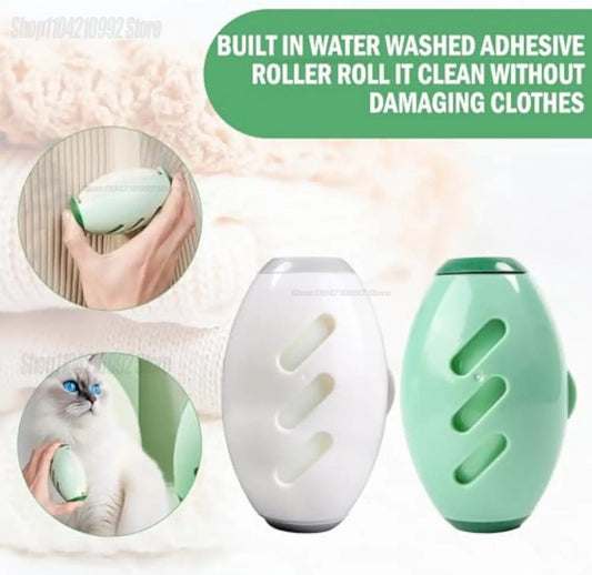 🐾🧼 Portable Lint Remover – Washable & Reusable Gel Roller ✨ Για Τρίχες Κατοικιδίων, Σκόνη & Χνούδια (Πράσινο)