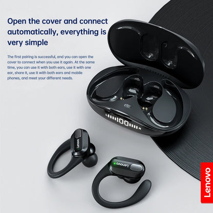 Lenovo XT80 Wireless Sports Bluetooth 5.3 Earbuds with Ear Hooks, LED Indicator & Microphone