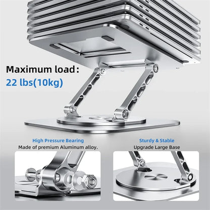 💻🔄 360° Rotating Laptop Stand – Αλουμινένια Ρυθμιζόμενη Βάση MacBook & Notebook 🎯