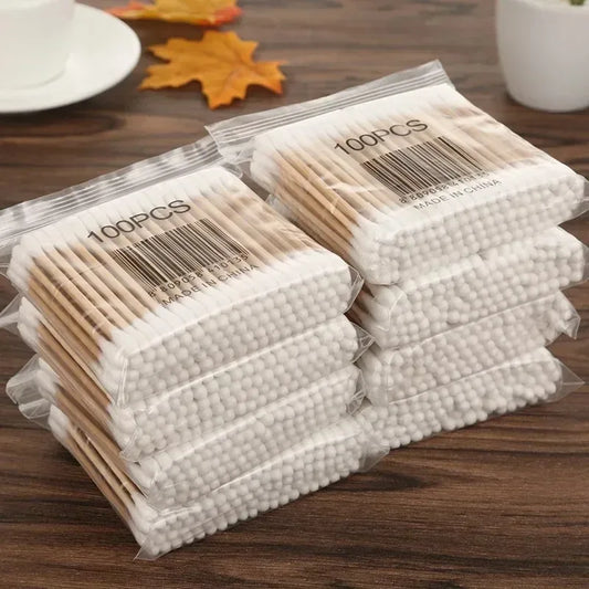 👶✨ Baby Cotton Swabs – Διπλής Όψης Μπατονέτες Καθαρισμού (5x100τμχ) 🎯