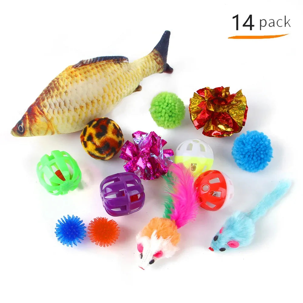 Cat Tunnel & Toys Set 🐱🎪 | Foldable Tent + Mouse Balls 🐭 | Simulation Fish 🐟 | Fun for Kittens & Cats 😸