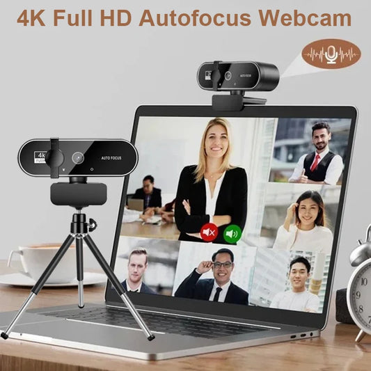🎥🔊 4K/2K/1080P Webcam με Μικρόφωνο 🎤 | Autofocus 8MP Full HD Κάμερα για PC 💻 Laptop & Macbook | Βιντεοκλήσεις & Streaming