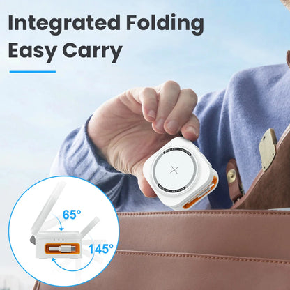 3-in-1 Portable 15W MagSafe Wireless Charging Cradle με Αναδιπλούμενο Καλώδιο
