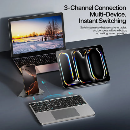 ⌨️📱 Multifunctional Foldable Bluetooth 5.0 Keyboard με Touchpad & Phone Holder