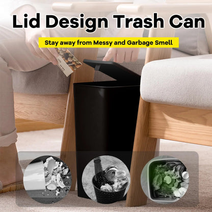 🗑️✨ Bathroom Trash Can 10L με Press Top Lid – Slim & Modern Design