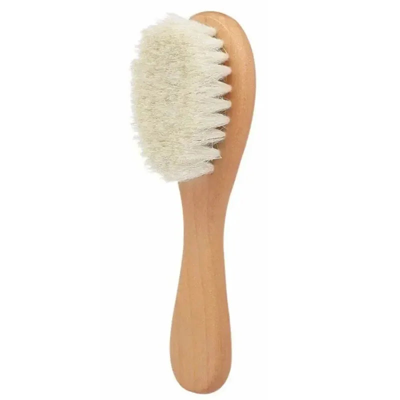🍼✨ Baby Beech Wood Brush & Comb 🚀 (Με Μαλακό Μαλλί – Για Νεογέννητα)