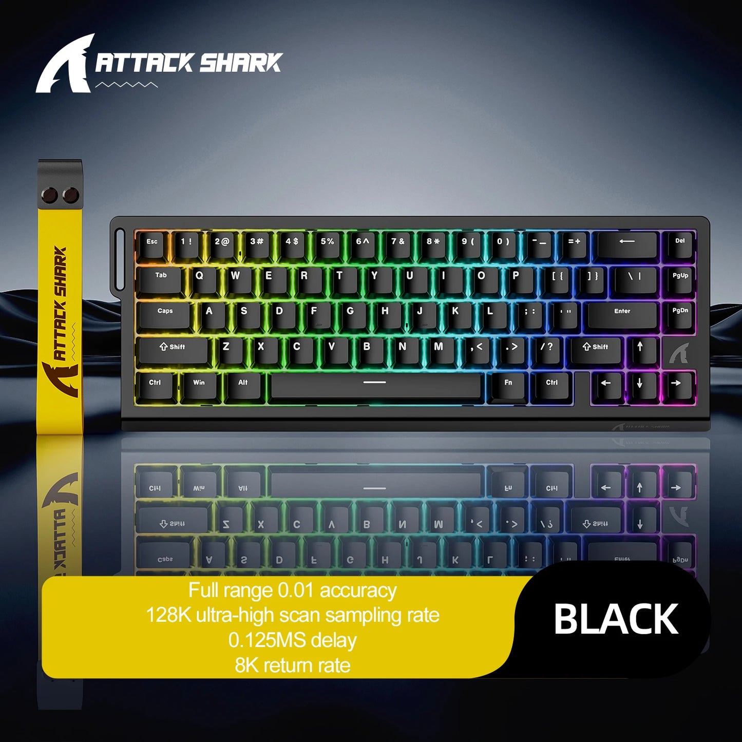 ⌨️⚡ ATTACK SHARK X68HE – Ενσύρματο Μαγνητικό Gaming Keyboard με 0.01mm Rapid Trigger, 8000Hz Polling Rate & RGB 16.8M 🎮✨