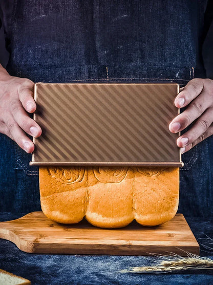 🍞 Χρυσό Αντικολλητικό Ταψί Ψωμιού με Καπάκι – 450g Pullman Loaf Pan | Αλουμινωμένος Χάλυβας για Ομοιόμορφο Ψήσιμο