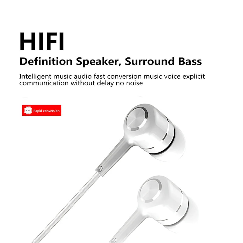 🎧 3.5mm Wired In-Ear Earphones – HiFi Ήχος, Βαθύ Μπάσο & Μικρόφωνο