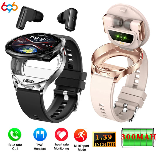 🎧⌚ 2-in-1 Smartwatch με Ενσωματωμένα TWS Ακουστικά | 1.39” HD Οθόνη | Bluetooth 5.0 | Καρδιοσυχνότητα & Υγεία | IP67 Αδιάβροχο