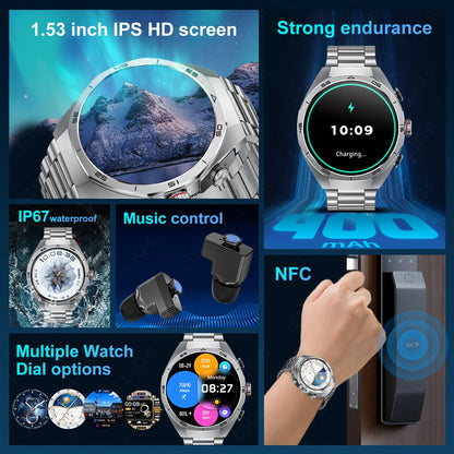 ⌚ LIGE NFC Smart Watch με Ενσωματωμένα Bluetooth Ακουστικά | Κλήσεις, Καρδιακός Ρυθμός, Οξυγόνο, Μουσική & Voice Assistant