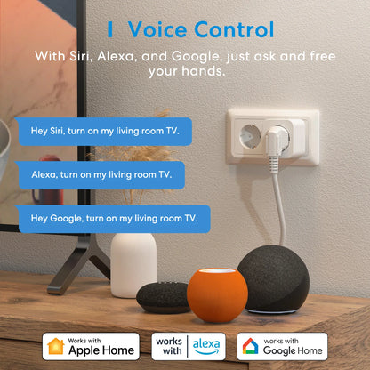 Meross Smart WiFi Plug με Energy Monitor – 16A | Apple HomeKit • Alexa • Google • SmartThings