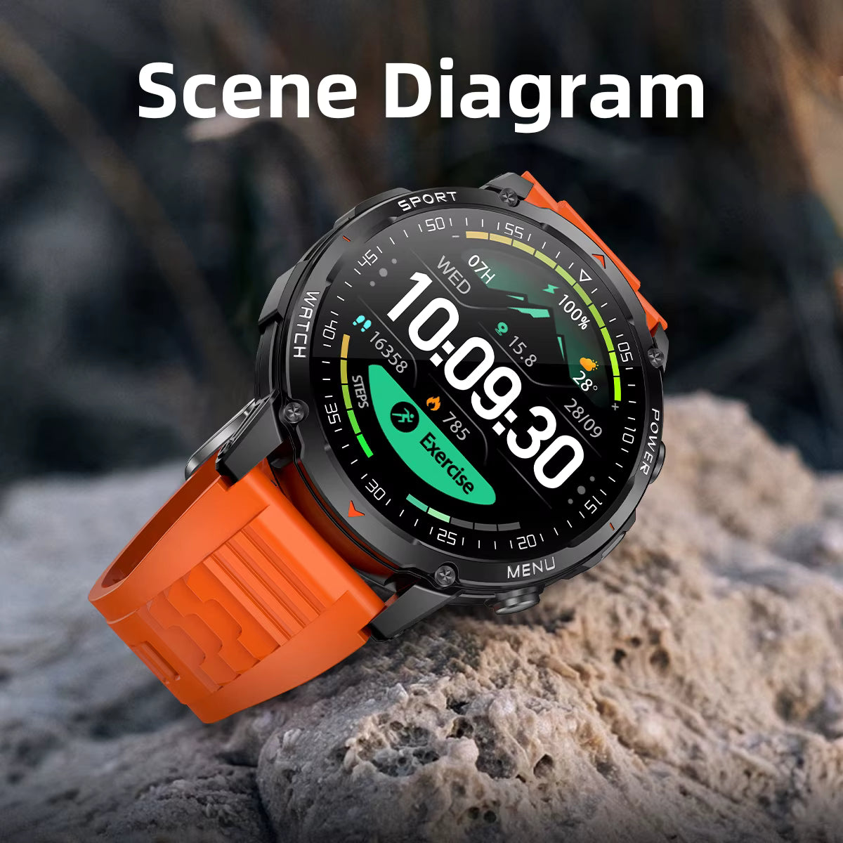 Military Smartwatch με 1400mAh Μπαταρία & Bluetooth Calling