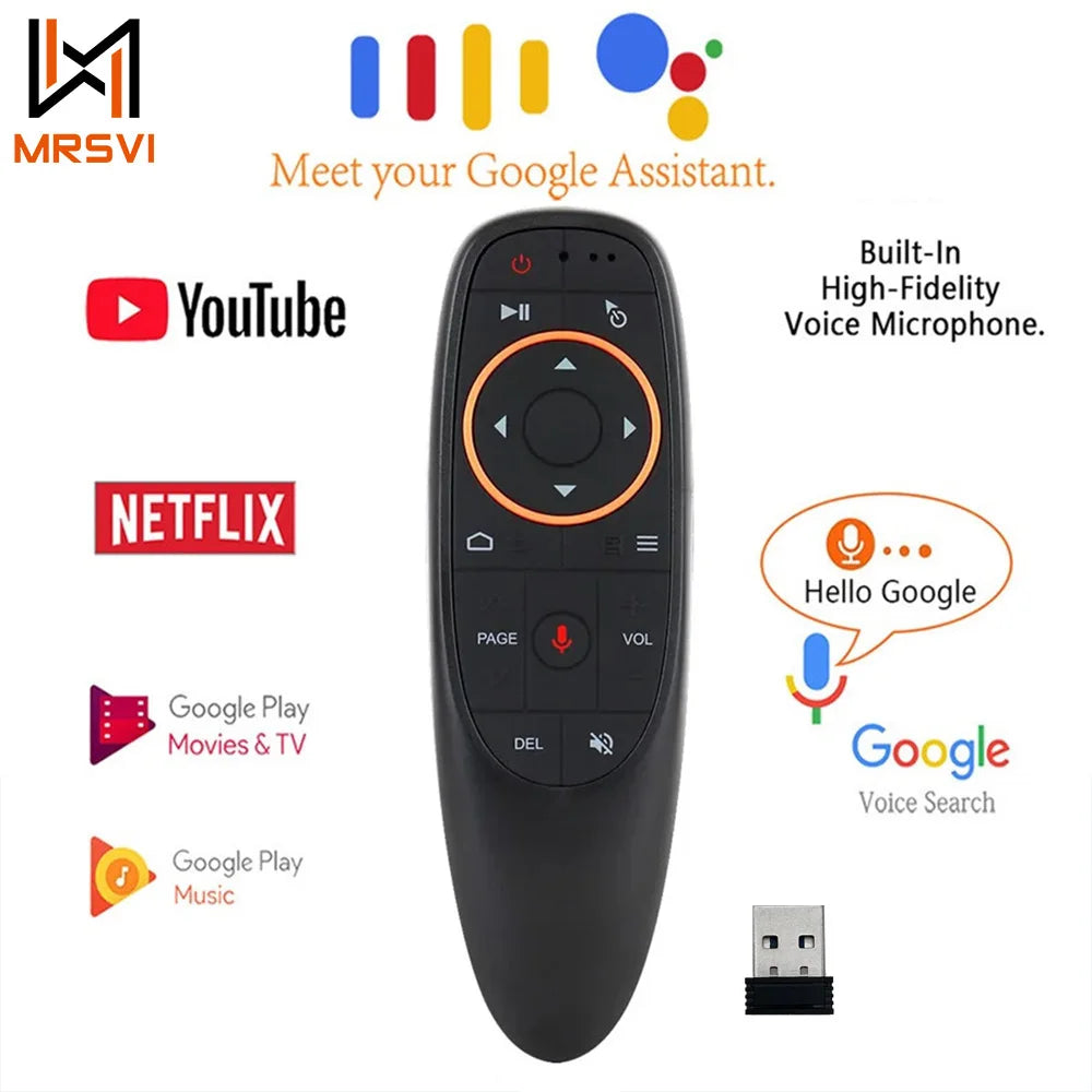 🎤 MRSVI G10S Universal Voice Remote Control | 2.4G Wireless + IR Learning Air Mouse | For Android TV Box / H96 MAX / X88 Pro / Smart TV / Projector