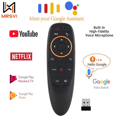 🎤 MRSVI G10S Universal Voice Remote Control | 2.4G Wireless + IR Learning Air Mouse | For Android TV Box / H96 MAX / X88 Pro / Smart TV / Projector