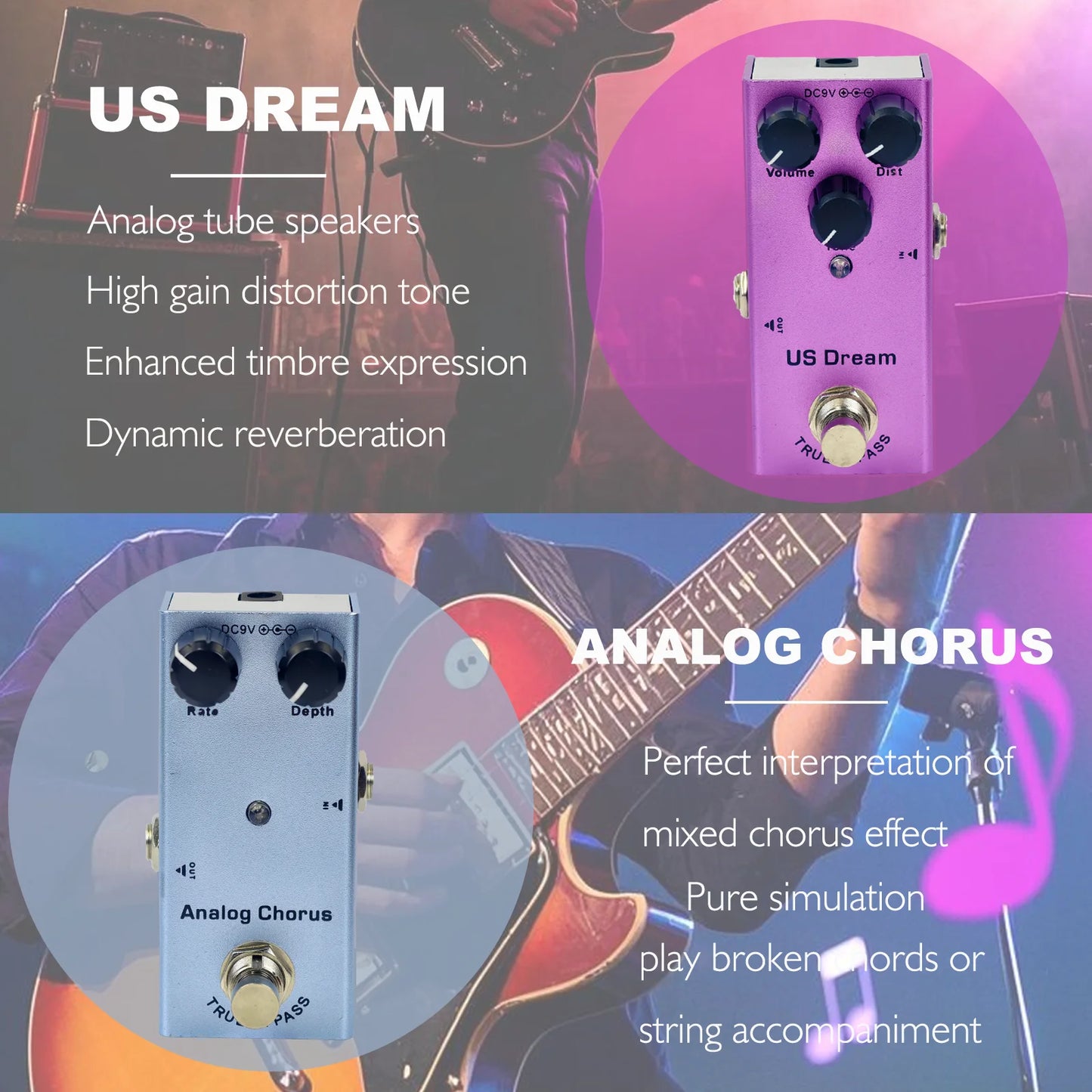 🎸⚡ Πεντάλ Ηλεκτρικής Κιθάρας – Overdrive, Distortion, Chorus, Delay & Tremolo, True Bypass & Ανθεκτικό Design 🎶