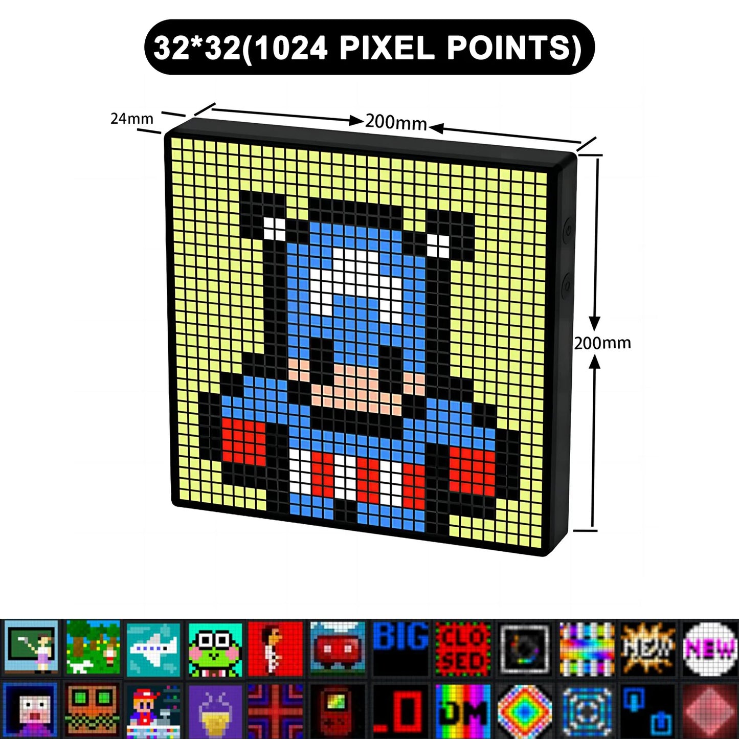 LED Pixel Display 64×64 RGB – Programmable Pixel Art Οθόνη με Bluetooth App