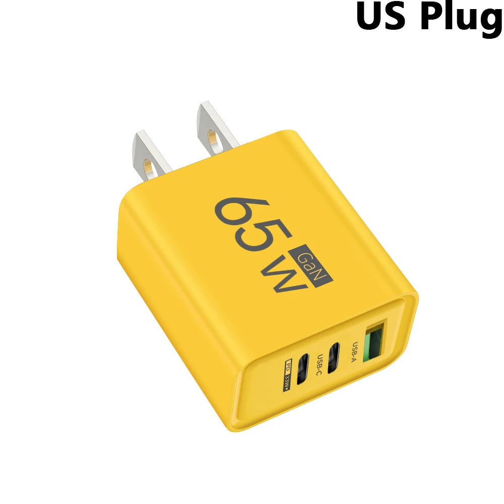 ⚡🔋 65W GaN USB PD Charger – Φορτιστής 3 Θυρών για Γρήγορη Φόρτιση 📱💻