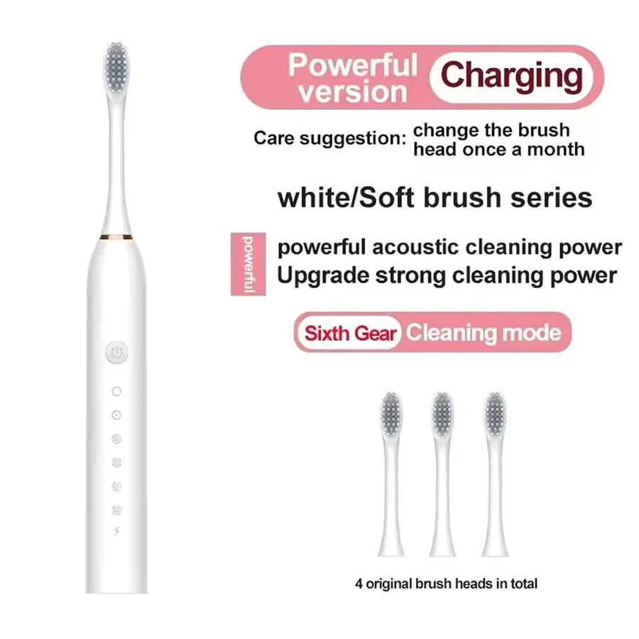🪥 Electric Ultrasonic Toothbrush X3 – 6 Ταχύτητες | USB Φόρτιση | Αδιάβροχη | Για Ενήλικες & Ζευγάρια