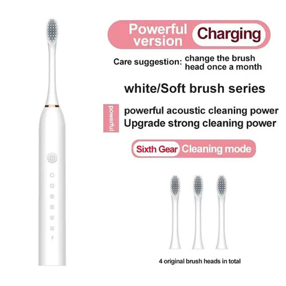 🪥 Electric Ultrasonic Toothbrush X3 – 6 Ταχύτητες | USB Φόρτιση | Αδιάβροχη | Για Ενήλικες & Ζευγάρια