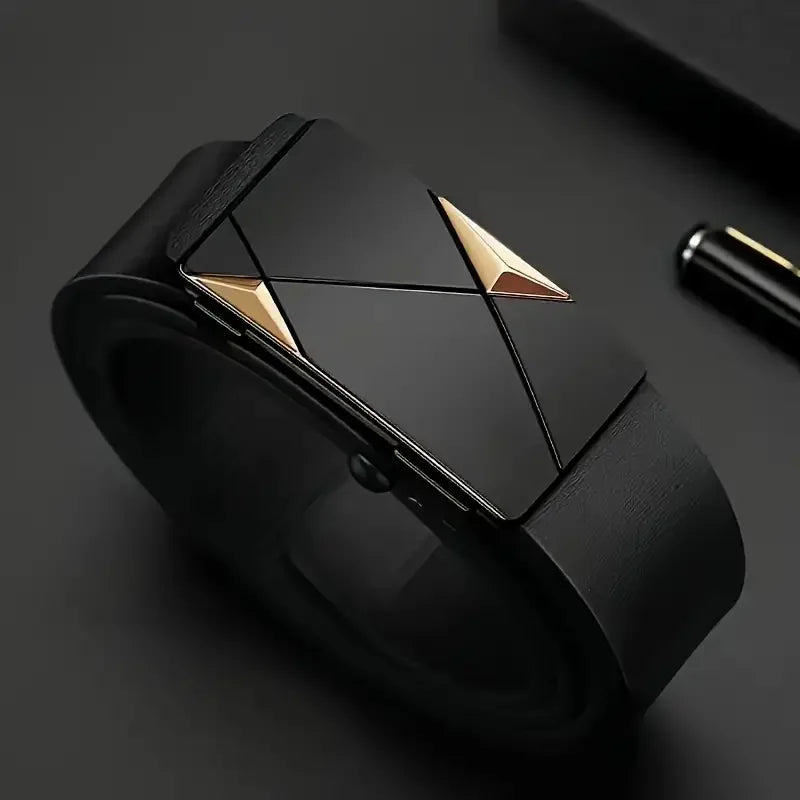 👔 Ανδρική Ζώνη PU Leather – Κομψή με Αυτόματο Κούμπωμα για Κάθε Περίσταση ✨