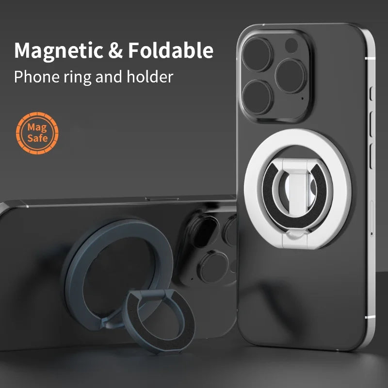 📱🧲 WSSHE MagSafe Double-Sided Magnetic Ring Holder 🚀 (Universal Grip & Stand)