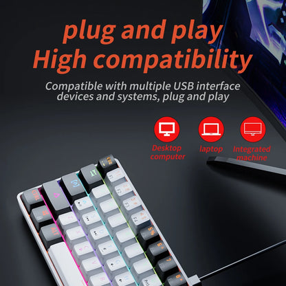 🎮⌨️ MUCAI MK61 RGB Gaming Mechanical Keyboard – 61 Πλήκτρα, Red Switches, Hot-Swappable Ιδανικό για gamers που θέλουν compact μέγεθος, φωτισμό RGB & εξαιρετική αίσθηση πληκτρολόγησης!