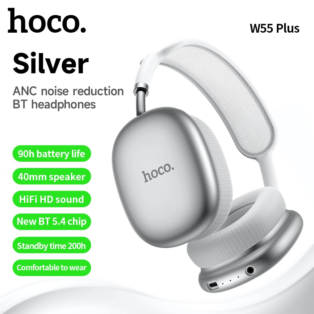 🎧 HOCO W55 Plus ANC – Over-Ear Bluetooth 5.4 Ακουστικά με Ενεργή Ακύρωση Θορύβου