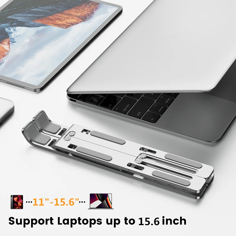 💻🔧 Foldable Metal Laptop Stand – Ρυθμιζόμενη & Αναδιπλούμενη Βάση Laptop 🎯