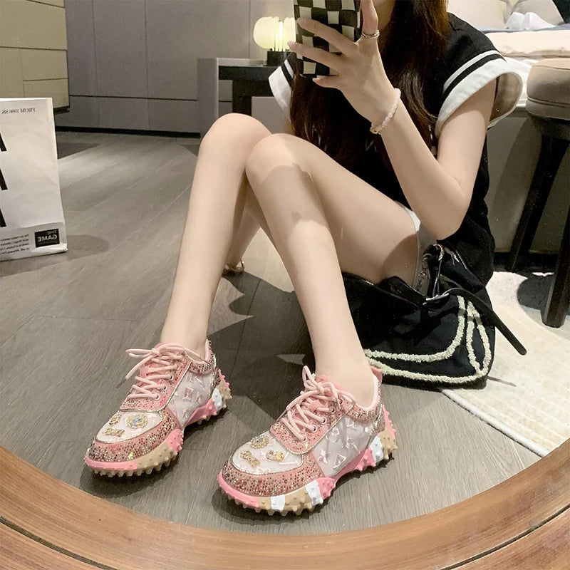 👟✨ Γυναικεία Casual Sneakers με Στρας – Πολυτελές Στυλ & Άνεση ✨👟