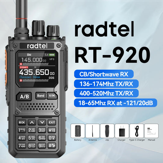 📡🔊 Radtel RT-920 Walkie Talkie 10W 🚀 (Long Range – Multi-Band)