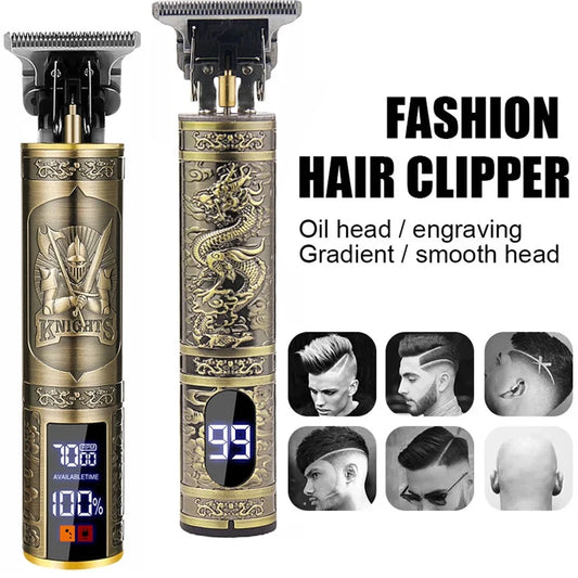 💈✂️ Vintage Cordless Hair Clipper – Επαγγελματική Μηχανή Κουρέματος με USB Fast Charging ✂️💈