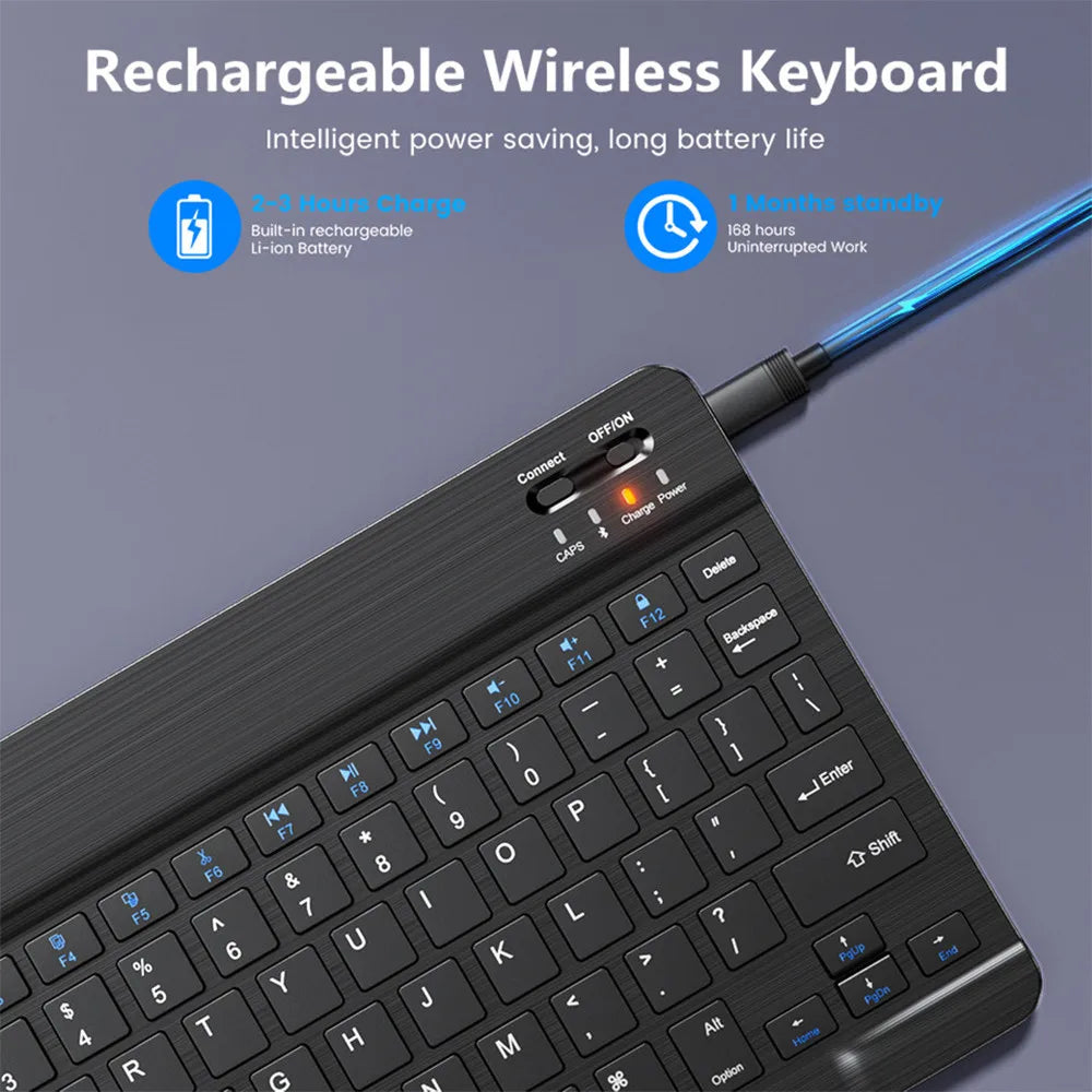 ⌨️🖱️ Bluetooth Wireless Keyboard & Mouse – Συμβατό με iOS, Android, Windows & iPad ✨