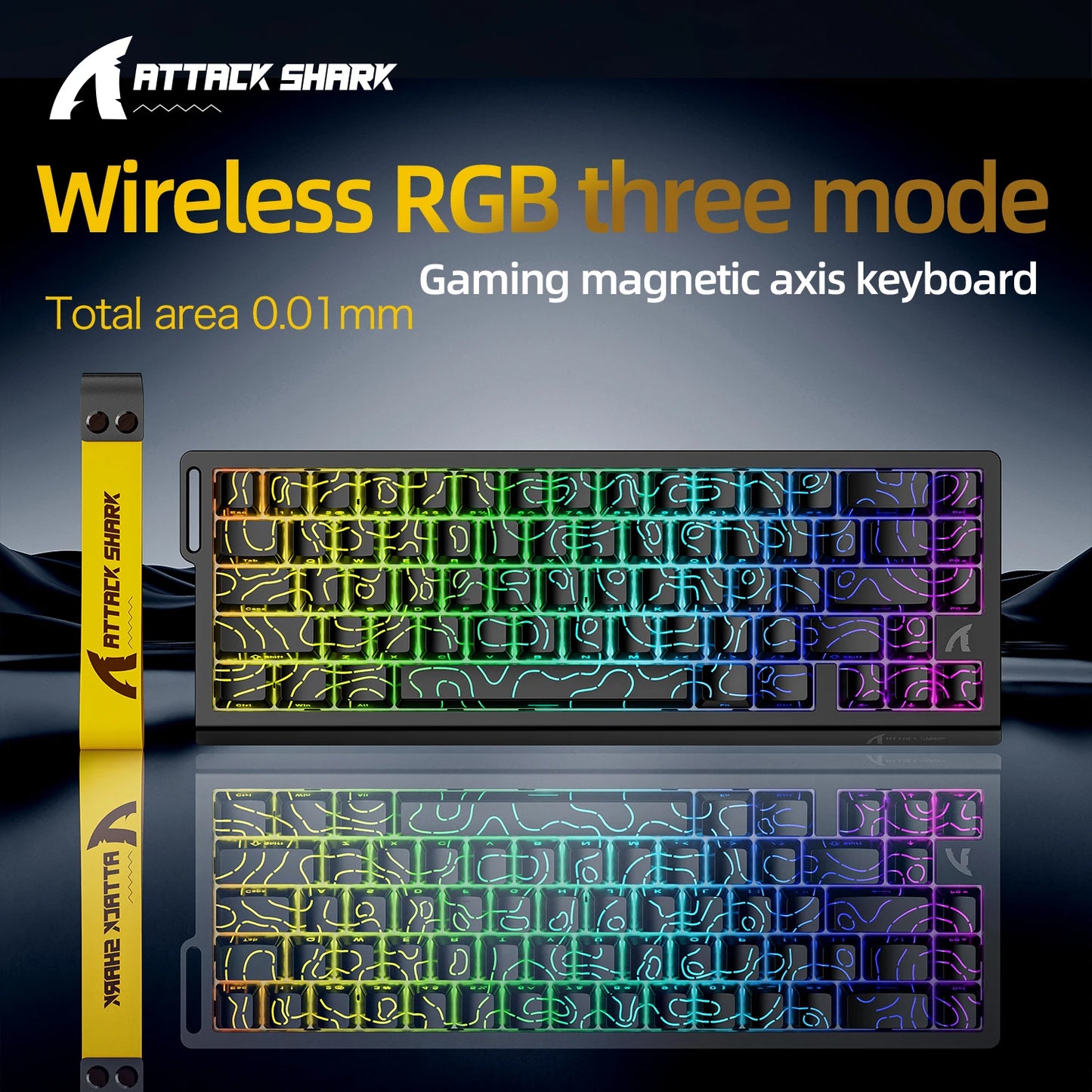 ⌨️⚡ ATTACK SHARK X68HE – Ενσύρματο Μαγνητικό Gaming Keyboard με 0.01mm Rapid Trigger, 8000Hz Polling Rate & RGB 16.8M 🎮✨