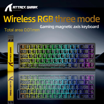 ⌨️⚡ ATTACK SHARK X68HE – Ενσύρματο Μαγνητικό Gaming Keyboard με 0.01mm Rapid Trigger, 8000Hz Polling Rate & RGB 16.8M 🎮✨
