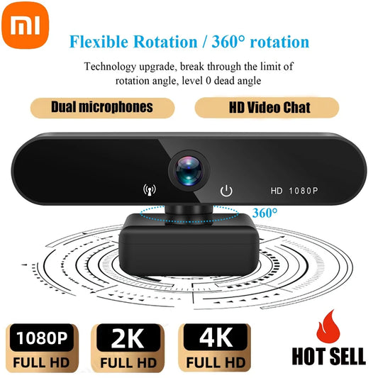 🎥✨ Xiaomi 4K Webcam – Επαγγελματική USB Κάμερα με 2K/1080P & Dual Mic 🎤💻