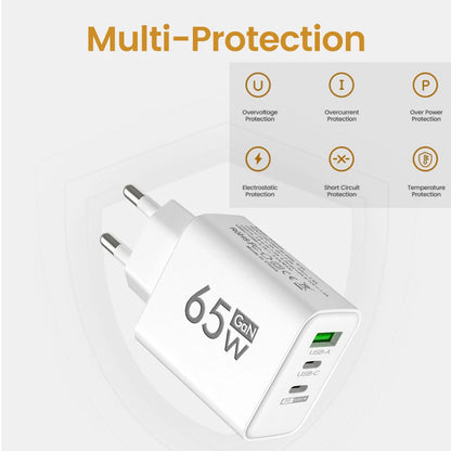 ⚡🔋 Total 65W GaN USB PD Charger – Φορτιστής Τοίχου 3 Θυρών για Γρήγορη Φόρτιση 📱💻