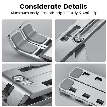 💻🔧 Foldable Metal Laptop Stand – Ρυθμιζόμενη & Αναδιπλούμενη Βάση Laptop 🎯