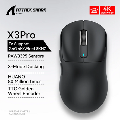 🦈⚡ Attack Shark X3 / X3 Pro – Ultra-Light Gaming Mouse με PAW3395 & Tri-Mode