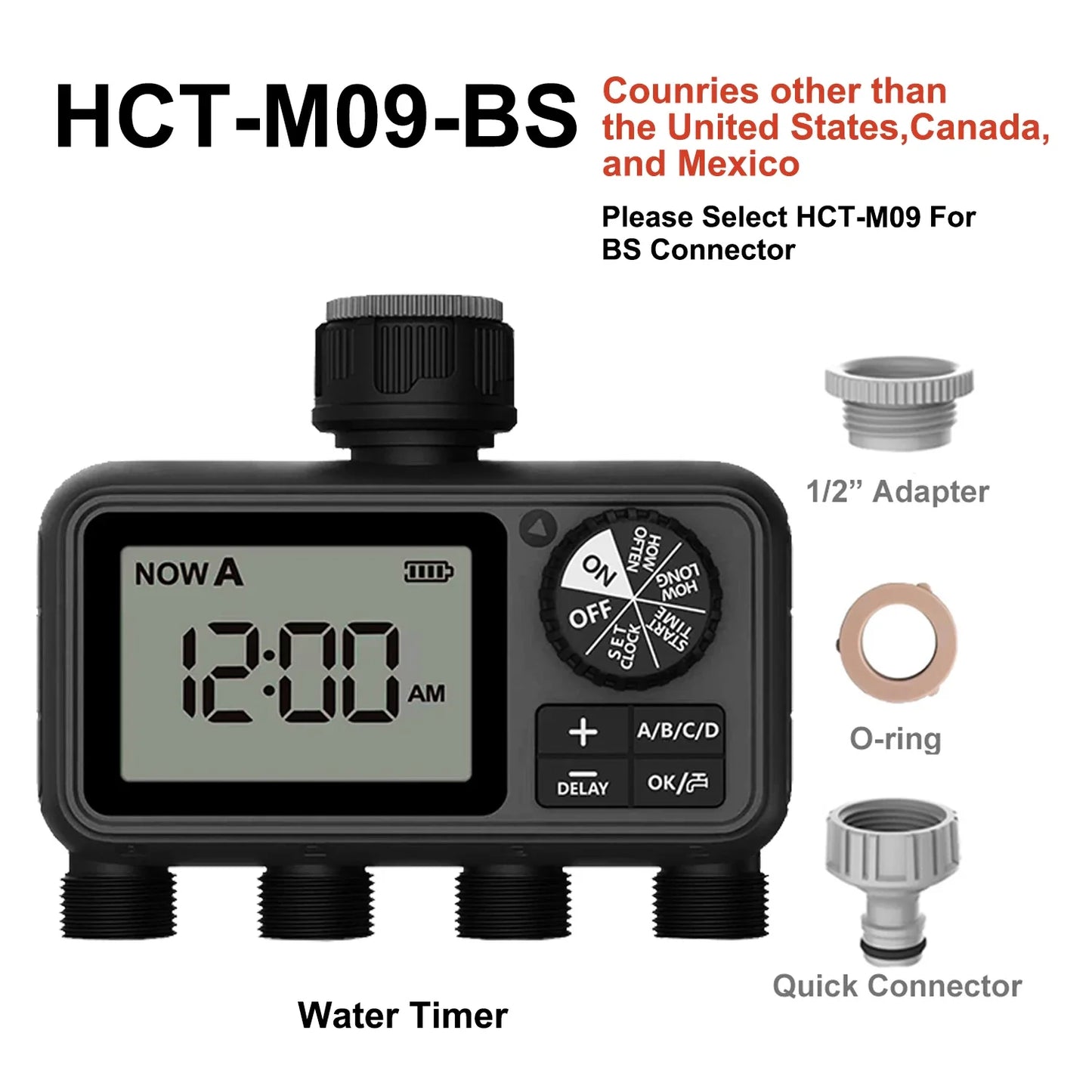 🌱💧 Eshico HCT-M09 Smart 4-Outlet Water Timer 🚿 (Αυτόματο Σύστημα Ποτίσματος Κήπου)