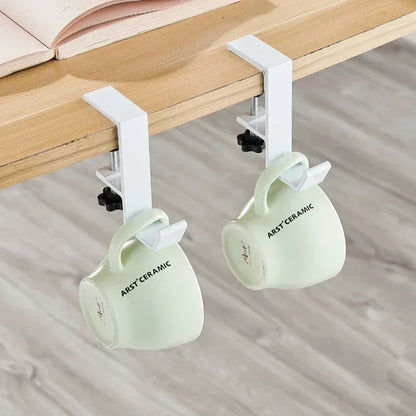 Adjustable Desk Edge Hook for Headset & Backpack – Metal No-Drill Desk Hook