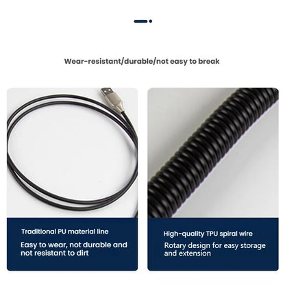 Mechanical Keyboard Coiled Cable USB Type-C με Aviator Connector (έως 3m)