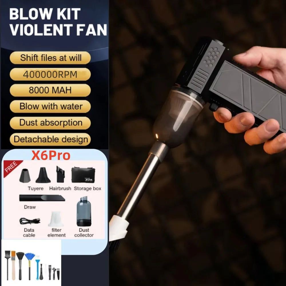 💨⚡ Violent Fan 400000RPM Turbo Jet Blower – Ισχυρό Φορητό Air Blower & Vacuum Cleaner