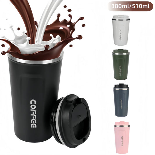 🌡️ Thermo Café Mug 380ml/510ml | Διπλή Μόνωση Ανοξείδωτο Θερμός | Καφές, Τσάι & Ροφήματα On-the-Go