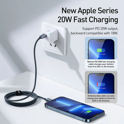 ⚡📱 Baseus USB Type-C PD 20W/27W Καλώδιο – Γρήγορη & Σταθερή Φόρτιση για iPhone